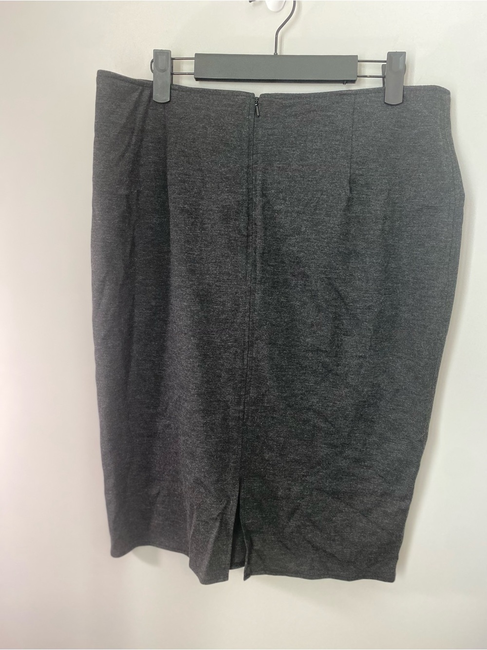 Classic Dark Gray Pencil Skirt with Zip Accent - Women - Picture 4 of 5